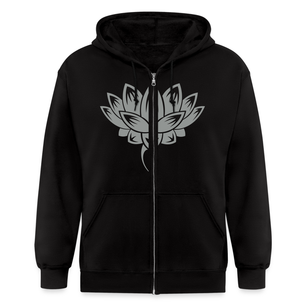 lotusblüten Zip-hoodie - black