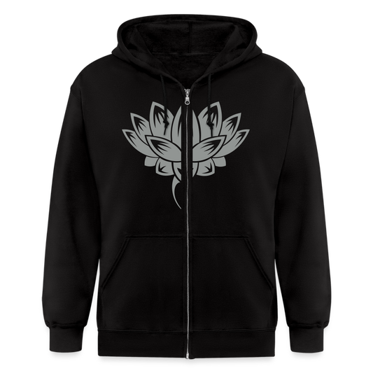 lotusblüten Zip-hoodie - black